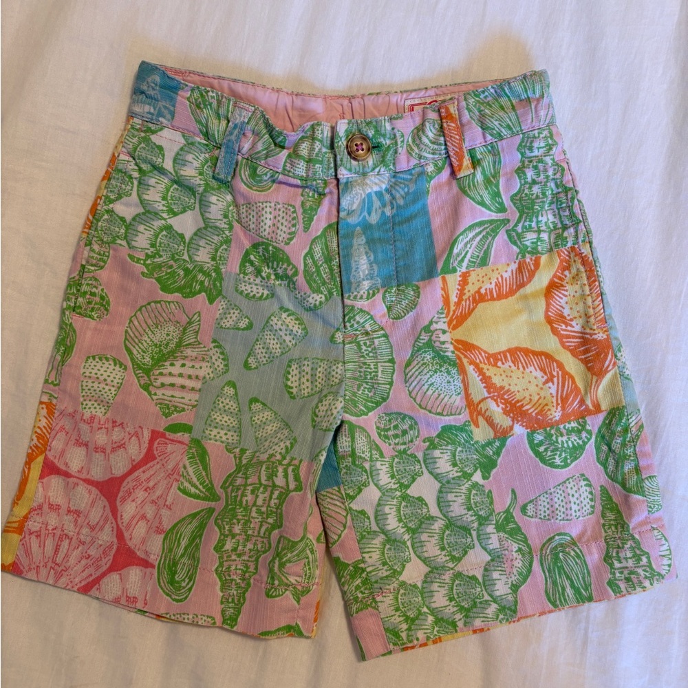 Lilly Pulitzer Pink and Green Flat Front Shorts